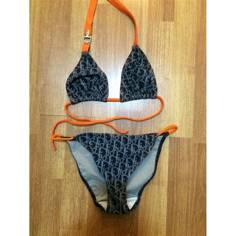 dior blue and orange bikini|christian dior swimwear.